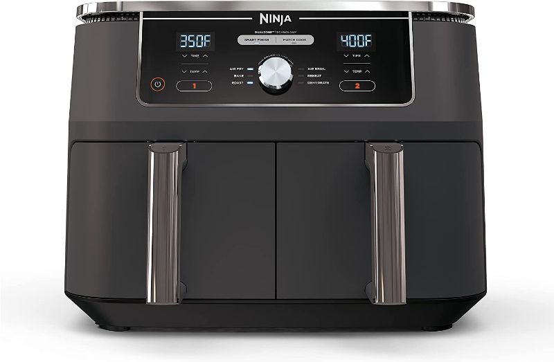 Photo 1 of Ninja DZ401 Foodi 10 Quart 6-in-1 DualZone XL 2-Basket Air Fryer with 2 Independent Frying Baskets, Match Cook & Smart Finish to Roast, Broil, Dehydrate & More for Quick, Easy Family-Sized Meals, Grey
