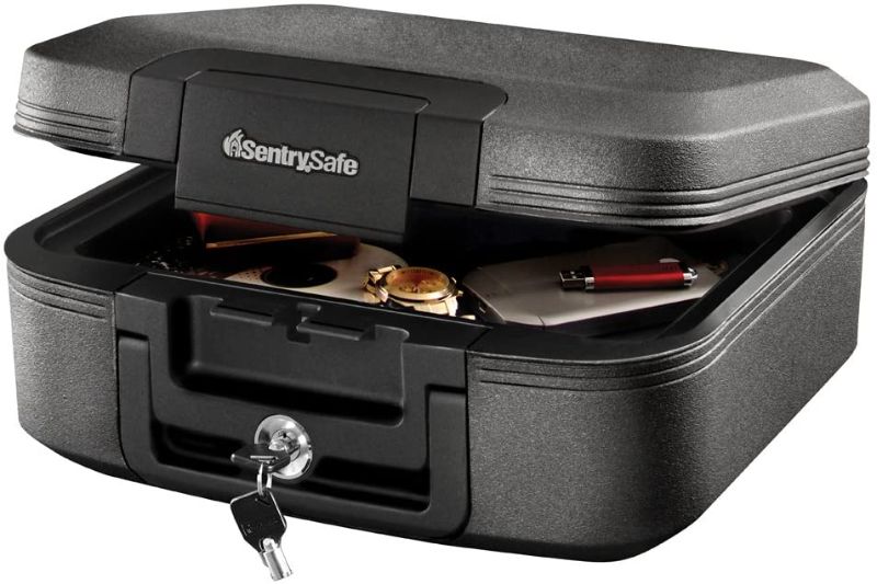 Photo 1 of SentrySafe CHW20221 Fireproof Box and Waterproof Box with Key Lock 0.28 Cubic Feet, Charcoal Gray
