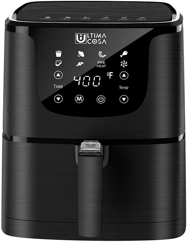 Photo 1 of Ultima Cosa Air Fryer, 5.8QT Oil Free XL Electric Hot Air Fryers Oven, Programmable 9-in-1 Cooker with Preheat & Dryout,1700W … (5.8QT, Black)
