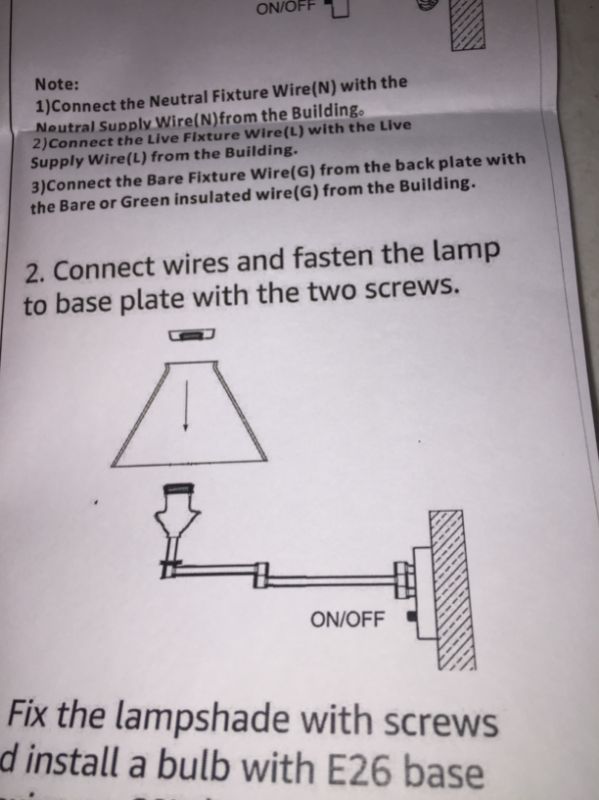 Photo 1 of 2 PACK WALL MOUNT LAMP FIXTURES