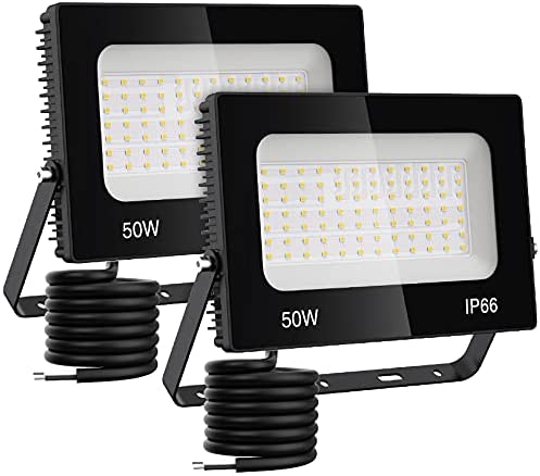 Photo 1 of Olafus 50W Outdoor LED Flood Light, 2-Pack, Super Bright IP66 Outdoor Flood Light, 5000K Waterproof Outdoor Security Light, Day White Light, Durable Outdoor Patio and Lawn Lighting
