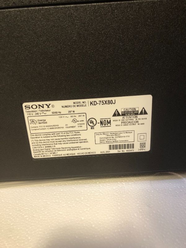 Photo 1 of Sony X80J 75 Inch TV: 4K Ultra HD LED Smart Google TV with Dolby Vision HDR and Alexa Compatibility KD75X80J- 2021 Model