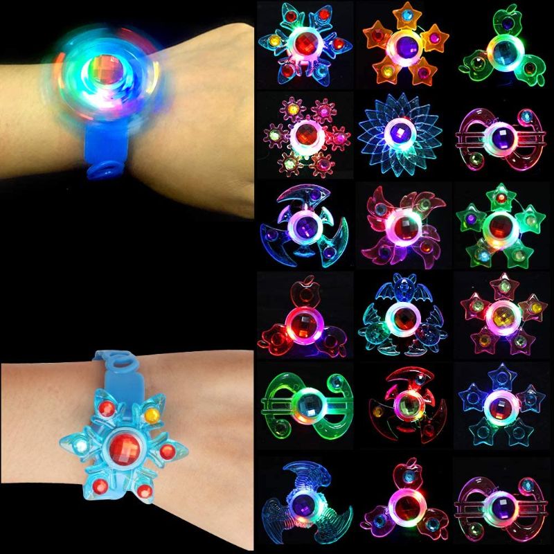 Photo 1 of ONESING 18 Pack Light Up Party Favors for Kids, LED Bracelets Glow in The Dark Birthday Party Favors Fun Gifts for Boys Kids Girls Prizes Classroom Tag LED Flashing Neon Halloween Party Supplies (types and colors may vary)
