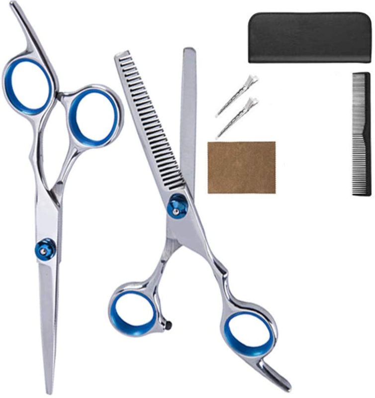 Photo 1 of 
Hair Cutting Scissors Kit 7 Pcs Hairdressing Shears Professional with Hair Razor Comb Clips And Scissors Case for Men Women
