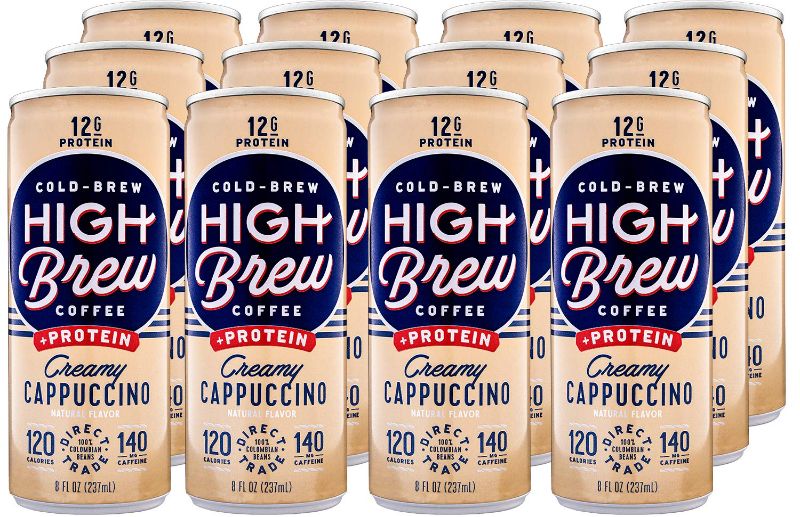 Photo 1 of 
High Brew Coffee Cold Brew Coffee Creamy Cappuccino Plus Protein, 8 Fl Oz, Pack of 12  best by  12/2022