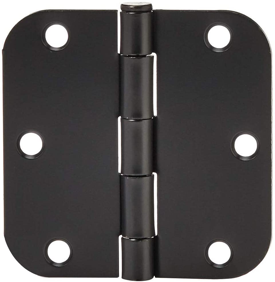 Photo 1 of  Rounded 3.5 Inch x 3.5 Inch Door Hinges, 18 Pack, Matte Black