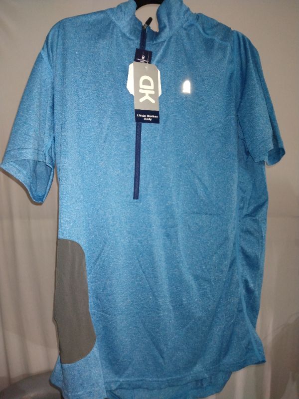 Photo 1 of little donkey andy men's short sleeve running shirt, blue, xl