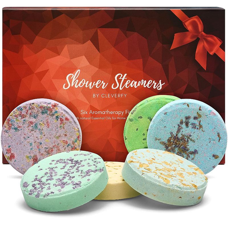 Photo 1 of 
Cleverfy Aromatherapy Shower Steamer, Assorted Pack of 6 Shower Pumps. Red set: mint, lavender, pomegranate and rose, vanilla and sweet orange