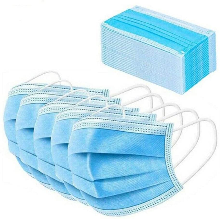 Photo 1 of 50 pieces of disposable face masks, 3 layers, filter, non-woven, anti-dust, comfortable ear loop