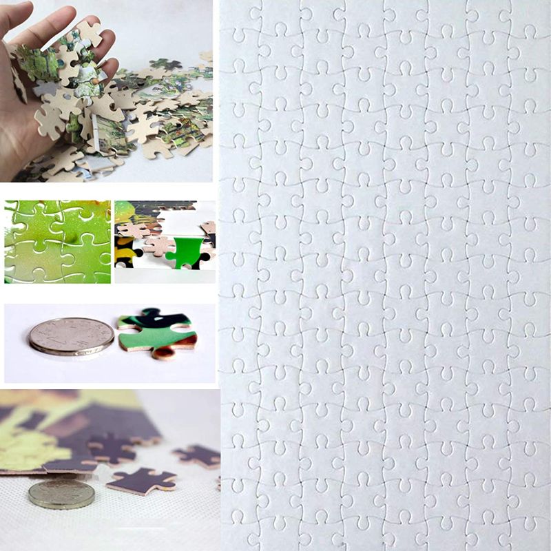 Photo 1 of 12 Sets Sublimation Blank A4 Puzzle with 120 Pieces DIY Heat Press Transfer Craft A4 Thermal Transfer Puzzle Wholesale