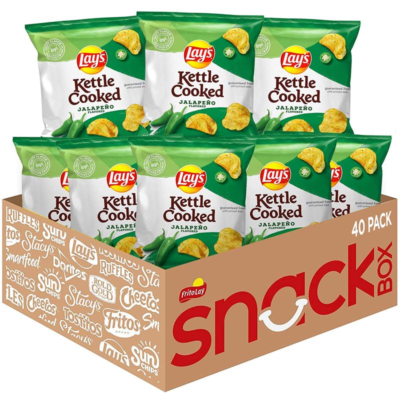 Photo 1 of 
Lay's Kettle Cooked Jalapeno Flavored Potato Chips, 0.85 Ounce (Pack of 40)