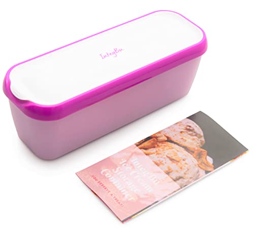 Photo 1 of IntegBu, Homemade Ice Cream Food Storage Container with Lid, Insulated Long Scoop Design, pink