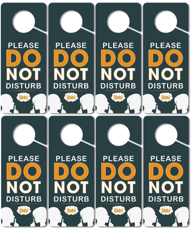 Photo 1 of (8 Pack) Do Not Disturb Door Hanger Sign Funny, Door Knob Hanger Sign, Double Sided 3.5 x 8.7 Inch PVC Plastic Ideal for Therapy, Sleeping, Session in Progress,Spa Treatment