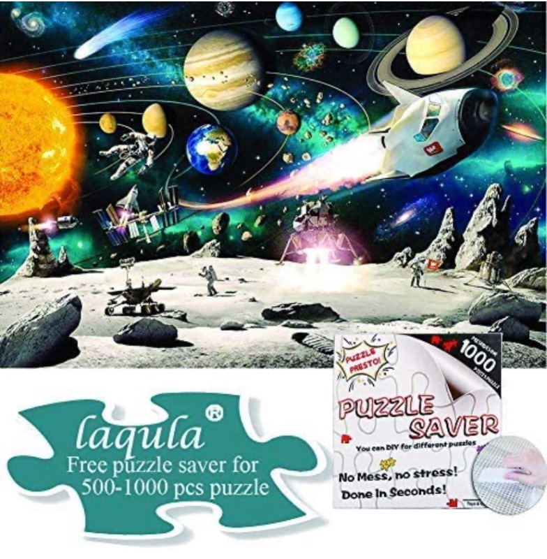 Photo 1 of Jigsaw Puzzle 1000 Pieces Educational Toys Fun Game Gifts for Kids Adults w/Free Puzzle Saver (Space Traveler)