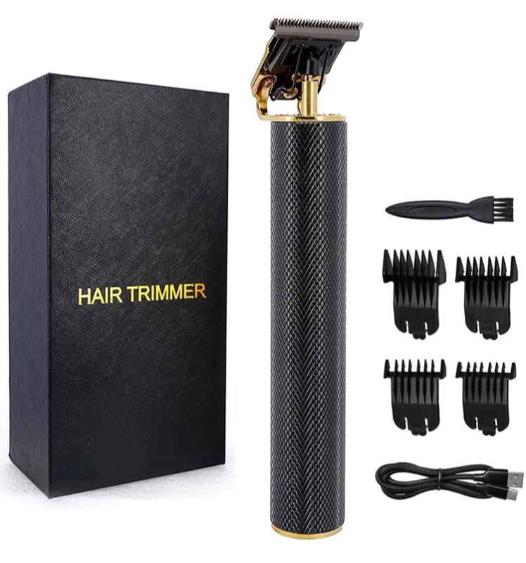 Photo 1 of Professional Cordless Hair Trimmer, 0mm Baldheaded Hair Clipper T-Blade Hair Clipper for Men Zero Gapped Detail Beard Shaver (Black)