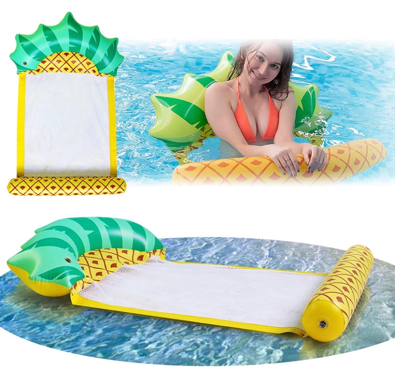 Photo 1 of Gian Inflatable Pineaplle Pool Float Hammock with Fast Valves Portable Floaties for Adult Kids Fun Summer Beach Swimming Water Toys Lounger Rafts Floating Tube for Lake | River | Sea | Pool for Age 3+