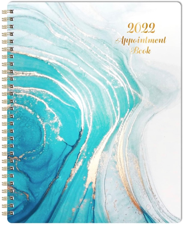 Photo 1 of 2022 Weekly Appointment Book & Planner - January 2022 - December 2022 Daily Hourly Planner 7.8" x 9.8", 30-Minute Interval, Flexible Soft Cover, Twin-Wire Binding, Lay - Flat