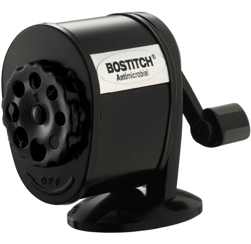 Photo 1 of Bostitch Metal Antimicrobial Manual Pencil Sharpener, Black (MPS1-BLK)