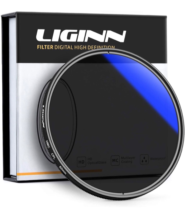 Photo 1 of LIGINN 77MM Circular Polarizer Filter Ultra-Slim, Blue Nanometer Multi Coated CPL Camera Lens Filter