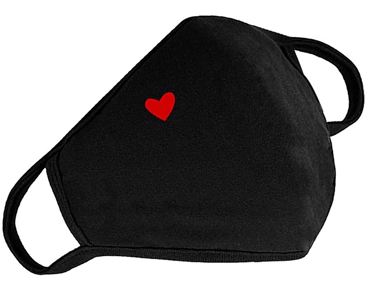 Photo 1 of Fashion Cotton Face Protection Unisex Washable Reusable with Cute Heart Pattern 3 sets 