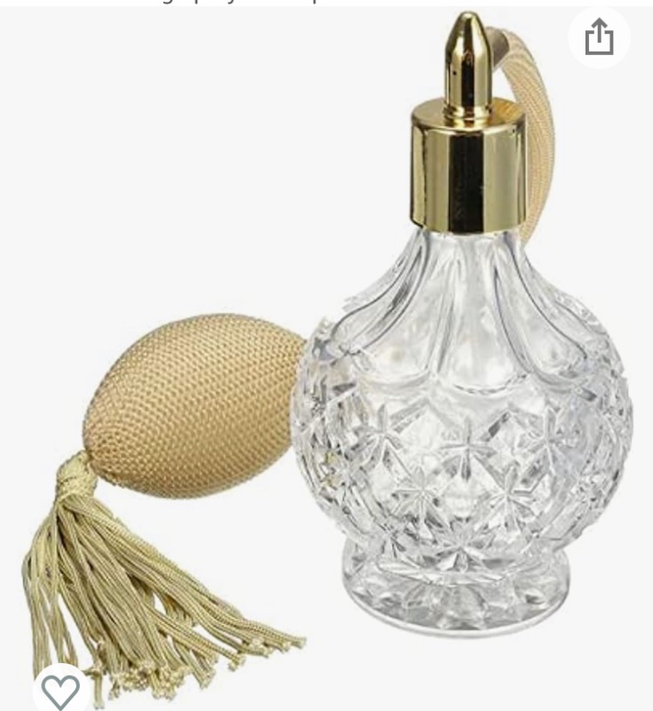 Photo 1 of Clear Crystal Vintage Perfume Bottle Glass Container Atomizer Long Spray Makeup