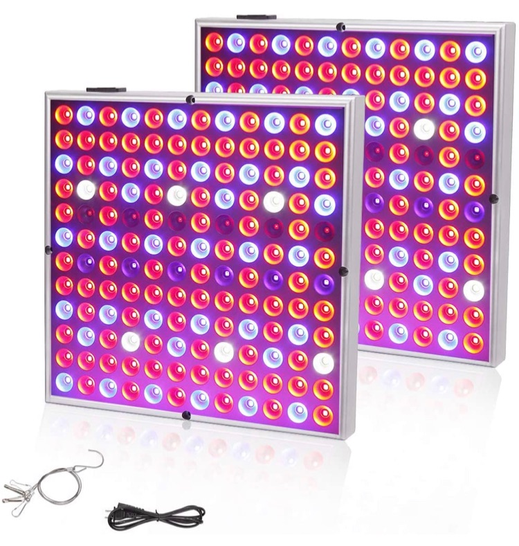 Photo 1 of 45W LED Grow Light Full Spectrum Panel Indoor Plants Growing Lamp s with IR & UV Plant Lights for Seedling Vegetable and Flower (2 Pack)