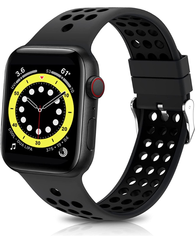 Photo 1 of 2-Pack Case Compatible with Apple Watch SE/Series 6/5/4 Screen Protector 44mm and Sport Band Compatible for Apple Watch Bands 38mm 40mm 42mm 44mm