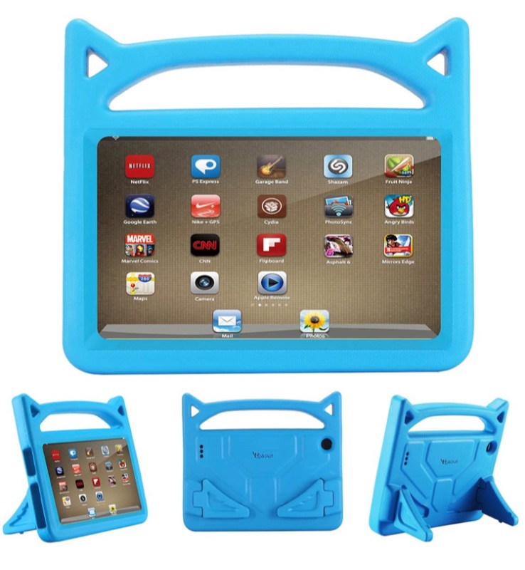 Photo 1 of 2019 All-New Fire 7 Tablet case, Fire 7 case for Kids (9th Gen/7th Gen/5th Gen, 2019 2017 2015 Release) Anti Slip Shockproof Light Weight Kids Friendly Protective Case(Blue)