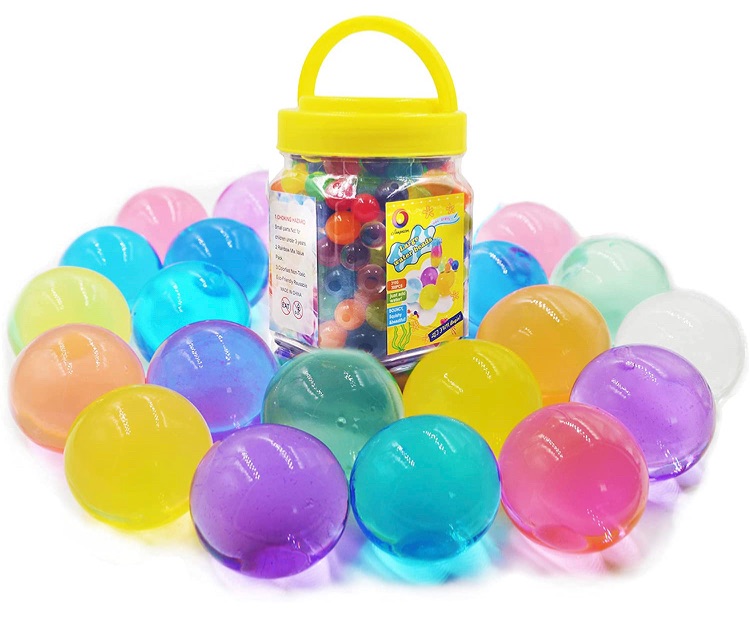 Photo 1 of Large Water Gel Beads 11 Ounces (300pcs) Gaint Rainbow Mix for Kids Sensory Playing, Wedding Home Decoration,Plants Vase Filler