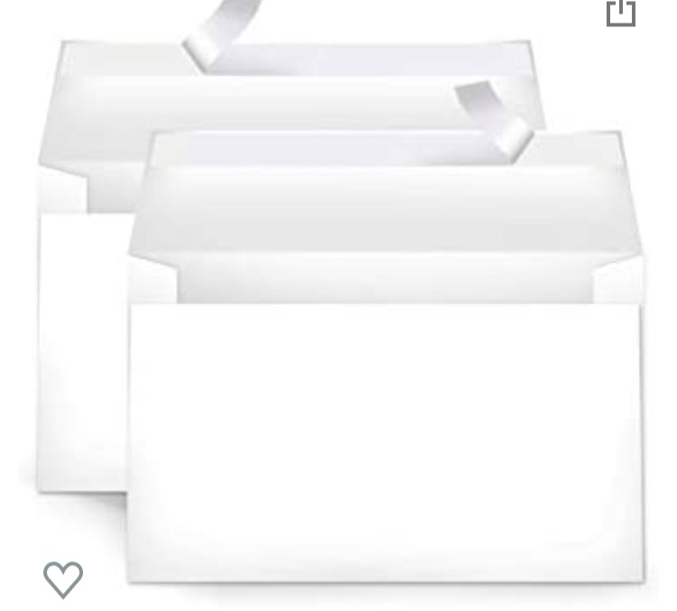 Photo 1 of Amazon Basics A9 Blank Invitation Envelopes with Peel & Seal, 5-3/4 x 8-3/4 Inches, White, 100 Count