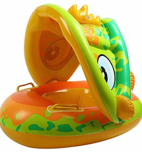 Photo 1 of Baby Pool Float with Canopy, Dinosaur Infant Swimming Floaties for Age1-4 Years Old