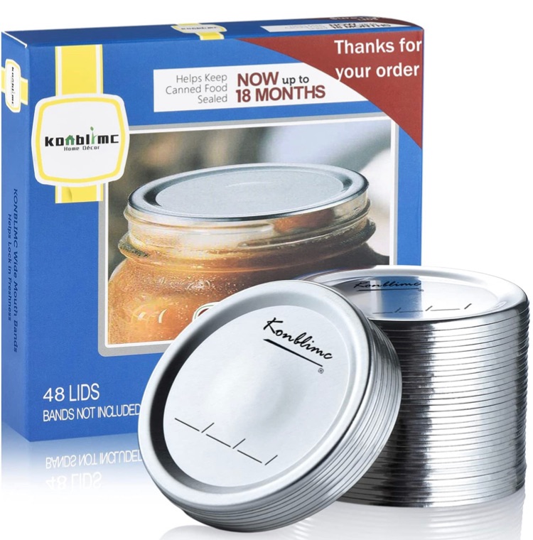 Photo 1 of 48 Pack Wide Mouth Canning Lids Wide Mouth Mason Jar Lids (48-Count,86mm)