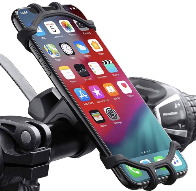 Photo 1 of HUOTO Bike Phone Mount,360°Rotation Silicone Bicycle Phone Holder,Comfortable Silicone Bicycle Handlebars 4.0"- 6.5" Fits for iPhone 11/11 Pro Max/XR/XS Max/8/7/ 6/6s Plus, Galaxy S20/S9 (Black) 3 pack