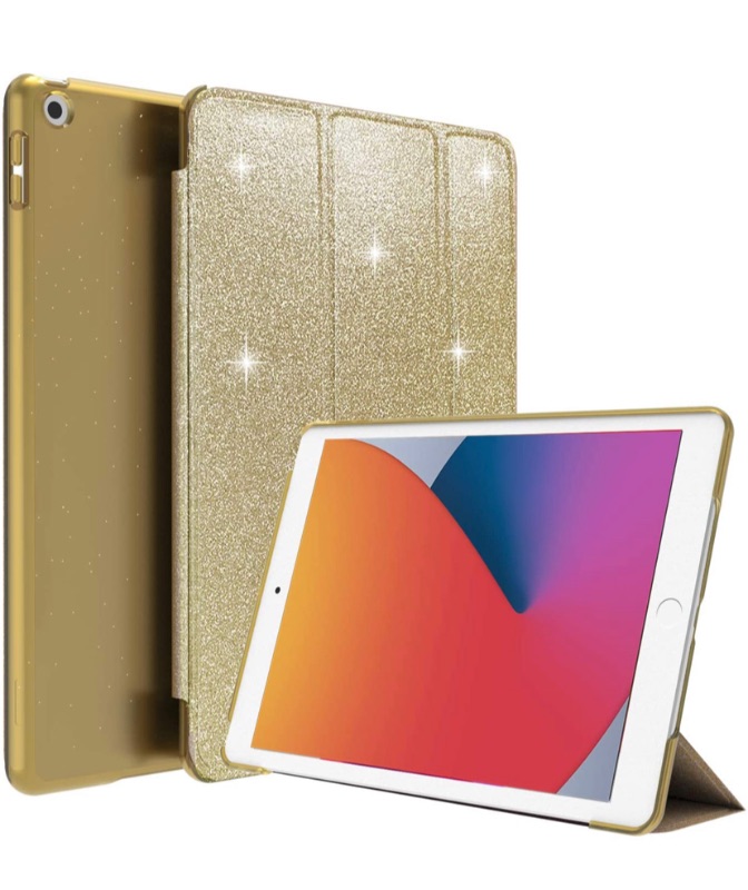 Photo 1 of Grifobes iPad 8th Generation Case,New iPad 10.2 Case 2020,Ultra Slim Glitter PU Leather Trifold Stand Smart Auto Wake/Sleep Protective Cover for Kids for Apple iPad 7th Generation 10.2 Inch