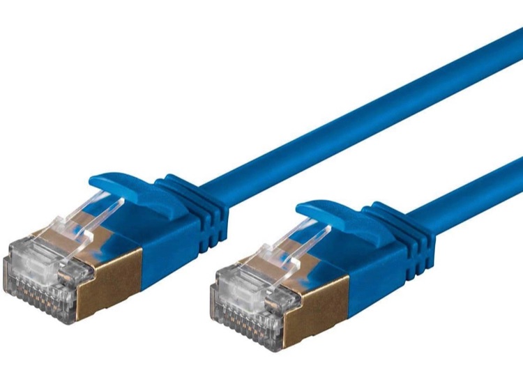 Photo 1 of Monoprice SlimRun Cat6A Ethernet Patch Cable - Network Internet Cord - RJ45, Stranded, STP, Pure Bare Copper Wire, 36AWG, 6in, Blue

4K Short HDMI Cable 1.6ft/0.5m, Snowkids 4K@60Hz HDMI 2.0 High Speed 18Gbps Cable, Flat Braided HDMI Cord Support 4K HDR, 