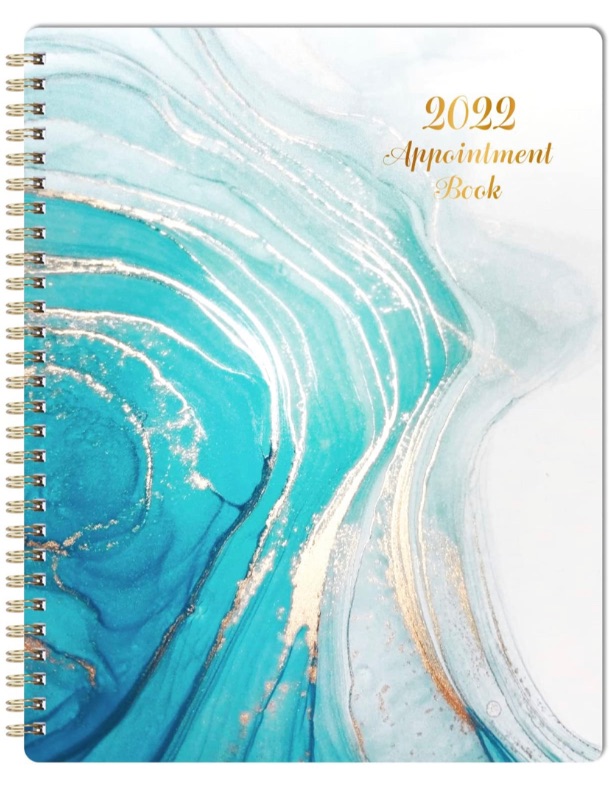 Photo 1 of 2022 Weekly Appointment Book & Planner - January 2022 - December 2022 Daily Hourly Planner 7.8" x 9.8", 30-Minute Interval, Flexible Soft Cover, Twin-Wire Binding, Lay - Flat