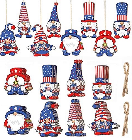 Photo 1 of 24 Pieces Patriotic Gnome Wood Ornaments 4th of July Memorial Day Independence Day Gnome Wooden Pendant Leprechaun Gnome Ornament Decorations for Home Party Holiday Decor

200 Pcs Halloween Candy Bags, Self Adhesive Cellophane Halloween Treat Bags Clear G