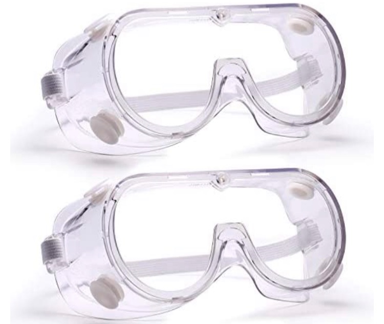 Photo 1 of 2 PCS Safety Goggles Clear Anti Fog Lens Protective Eyewear Lab Safety Splash-proof fit over Glasses For Adult Work