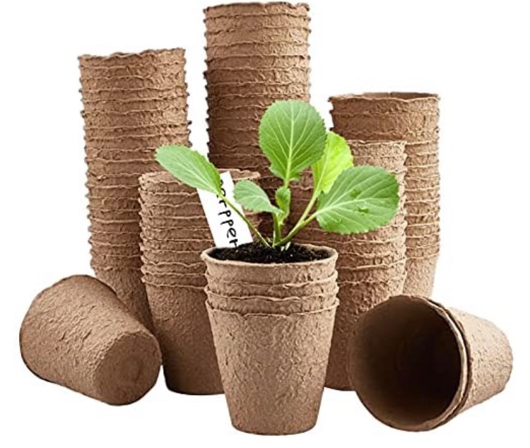 Photo 1 of 100Pack 3.15" Peat Pots for Seedlings Round Seed Starter Pots Set Biodegradable Compostable Pulp Plant Pots Nursery Pots with 20Pcs Plant Labels for Vegetables Herbs