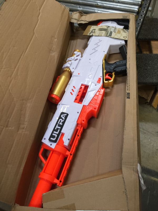 Photo 4 of Nerf Ultra Pharaoh Blaster with Premium Gold Accents, 10-Dart Clip, 10 Nerf Ultra Darts, Bolt Action, Compatible Only with Nerf Ultra Darts

