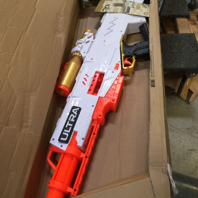 Photo 3 of Nerf Ultra Pharaoh Blaster with Premium Gold Accents, 10-Dart Clip, 10 Nerf Ultra Darts, Bolt Action, Compatible Only with Nerf Ultra Darts

