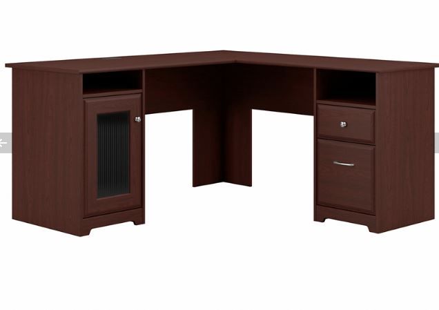 Photo 1 of Bush Furniture Cabot 60" L-Shaped Computer Desk in Harvest Cherry   box 1 of 2 
