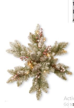 Photo 1 of 18" B/O Snowy Dunhill Fir Artificial Christmas Snowflake with Warm White LED Lights
