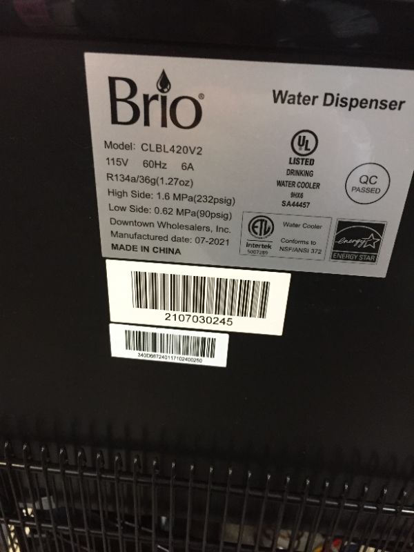 Photo 3 of Brio Bottom Loading Cooler Water Dispenser Essential Series