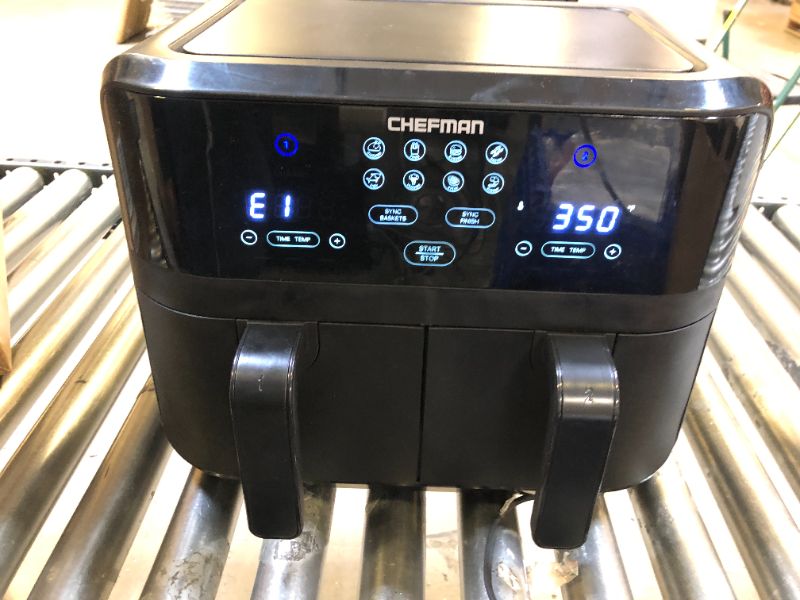 Photo 3 of Chefman TurboFry Touch Dual Air Fryer, Maximize The Healthiest Meals With Double Basket Capacity, One-Touch Digital Controls And Shake Reminder For The Perfect Crispy And Low-Calorie Finish