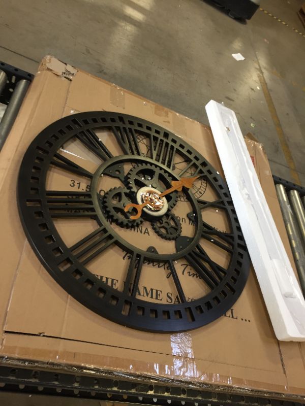 Photo 2 of 31.5" oversized skeleton metal wall clock 