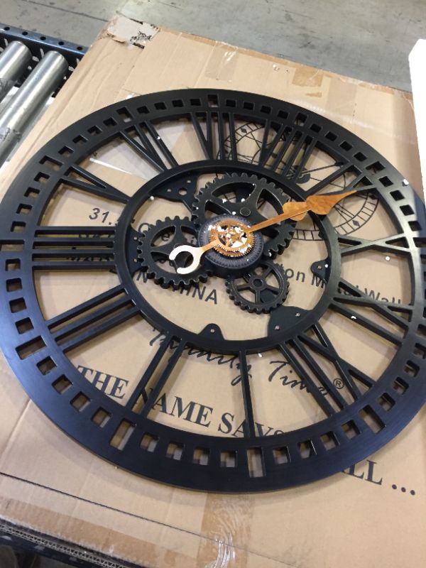 Photo 1 of 31.5" oversized skeleton metal wall clock 