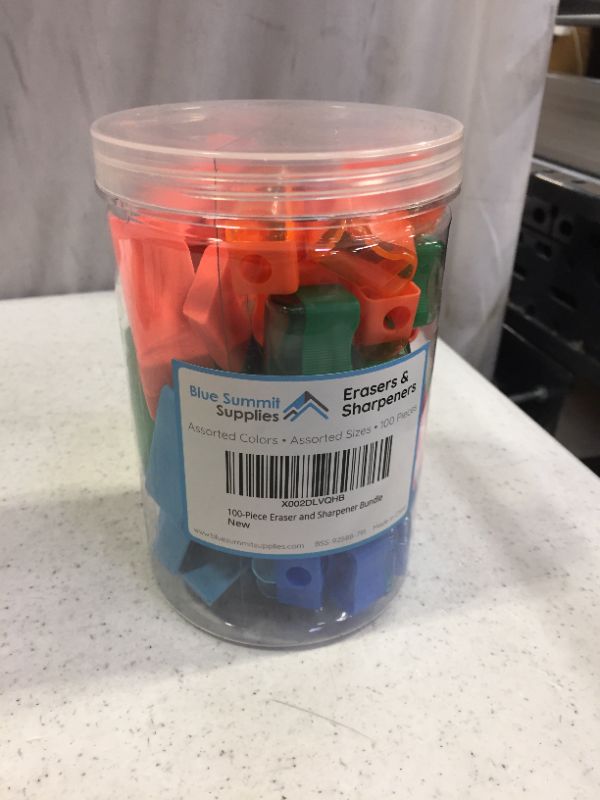 Photo 1 of BLUE SUMMIT SUPPLIES 100 PCS ERASER AND SHARPERNER BUNDLE