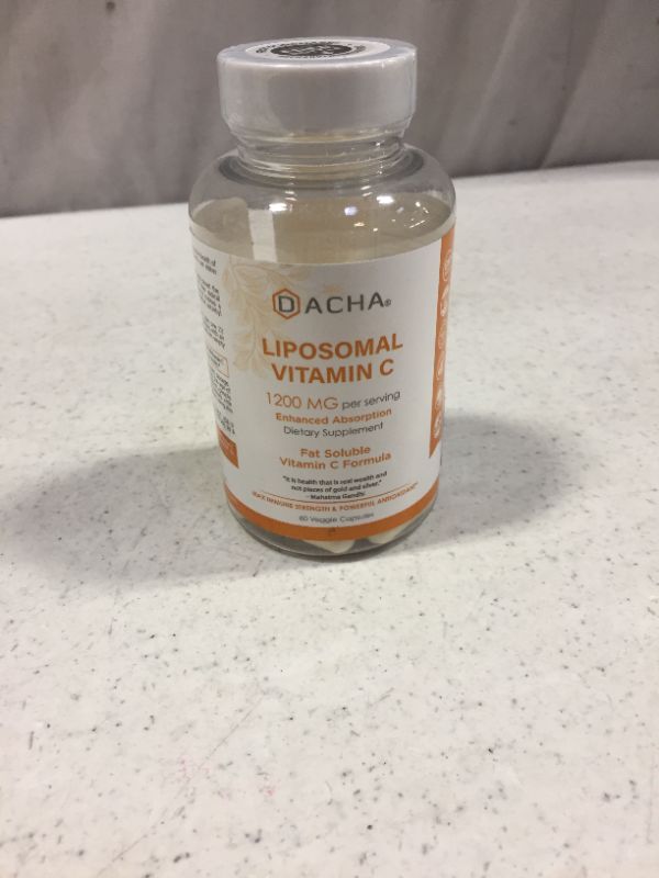Photo 1 of DACHA Nutrition Natural Liposomal Vitamin C - Immune System & Collagen Booster | High Absorption Fat Soluble VIT C | Buffered 1200mg | Anti Aging Skin Vitamins | Anti Inflammatory | Sunflower Lecithin
EXP 06/23