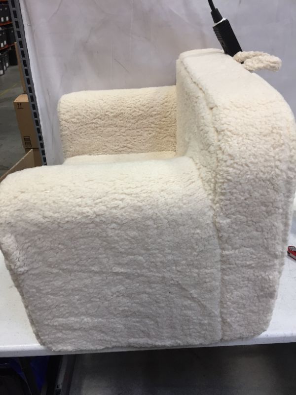 Photo 2 of Delta Children Cozee Sherpa Chair, Cream 25"W x 18"D x 20.5"H